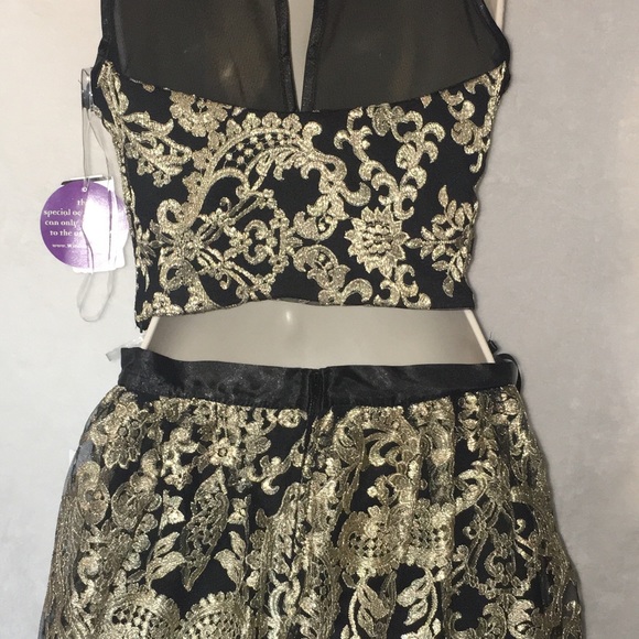 Windsor Amanda Black Embellished Two Piece Dress - Picture 4 of 5